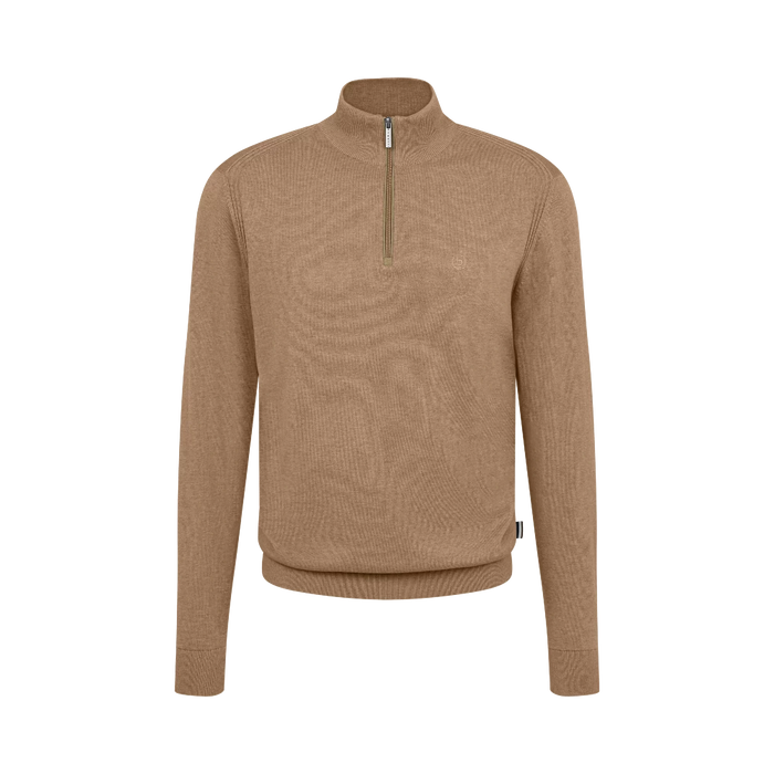 1/4 Soft Knit Sweater in Camel