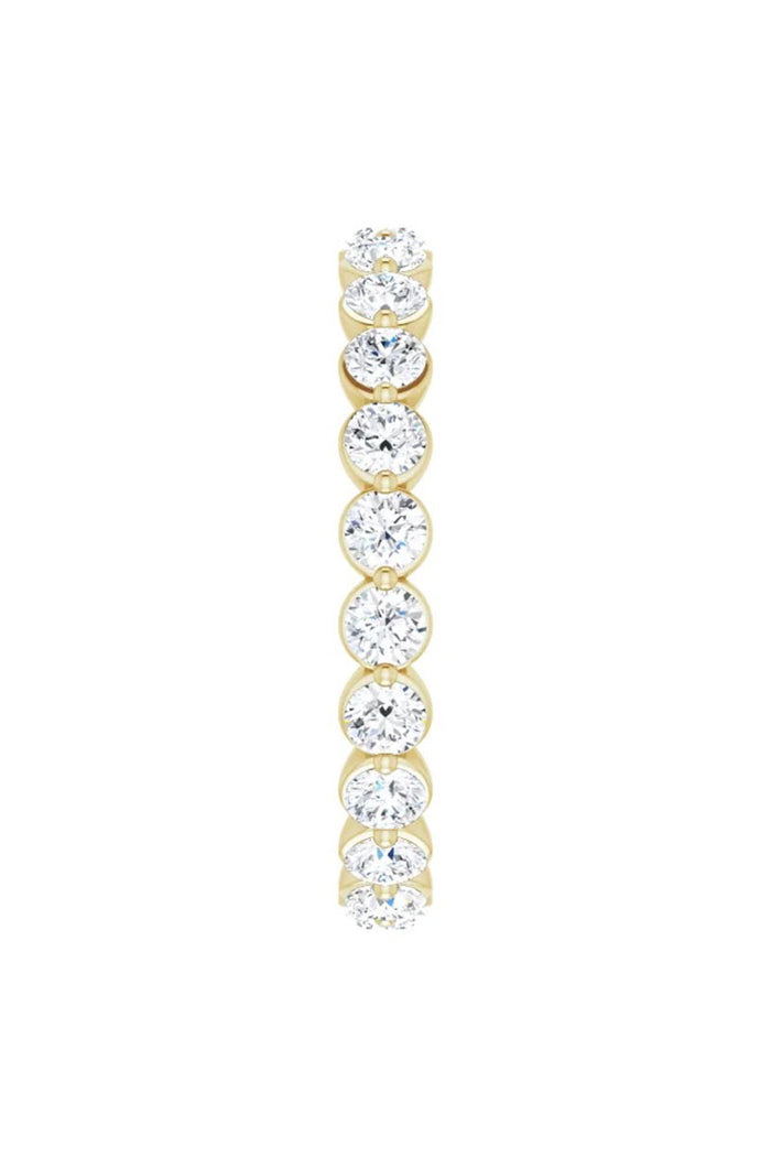 2.5mm Halo Diamond Eternity Band - White Diamonds Yellow Gold