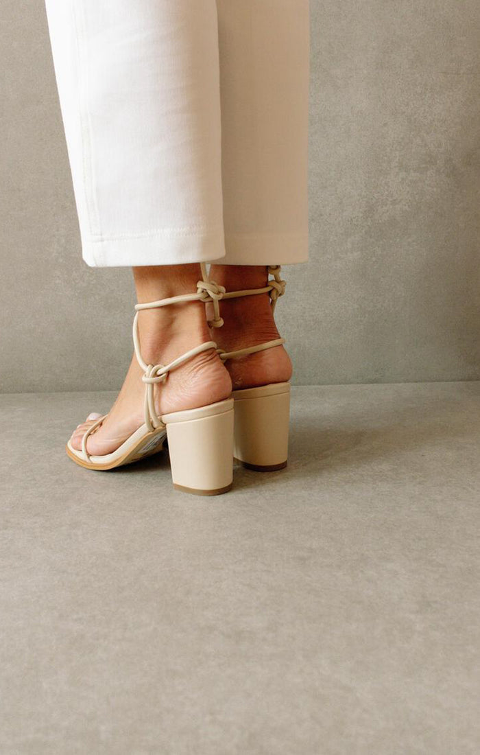 Alohas Grace Wrap Up Heel ~ Corn Ivory
