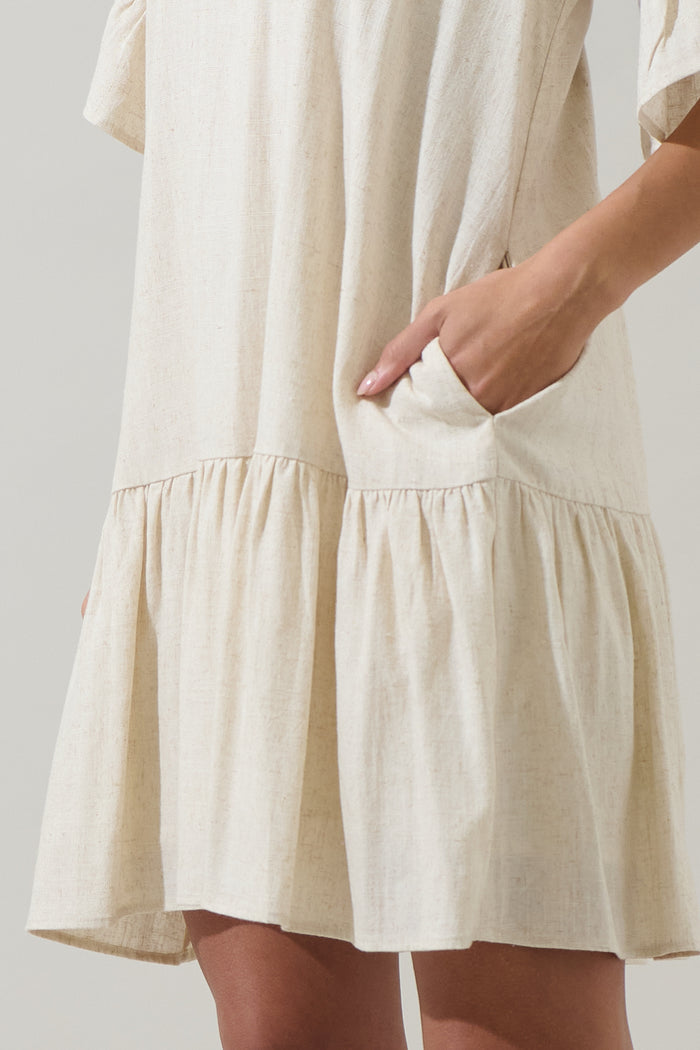 Annet Linen Shift Mini Dress