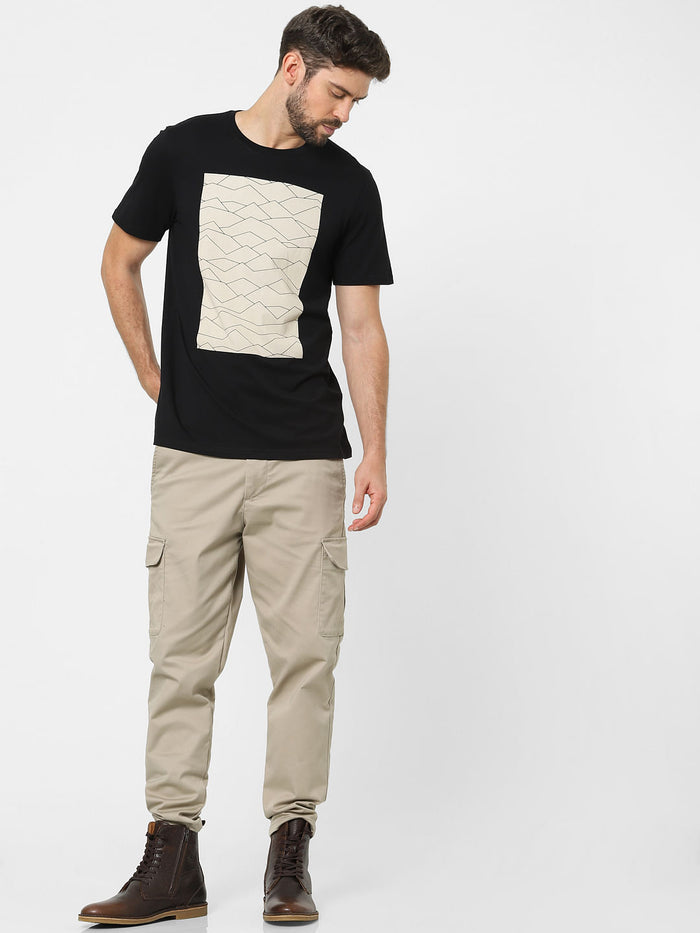 Black Graphic Print Organic Cotton T-Shirt