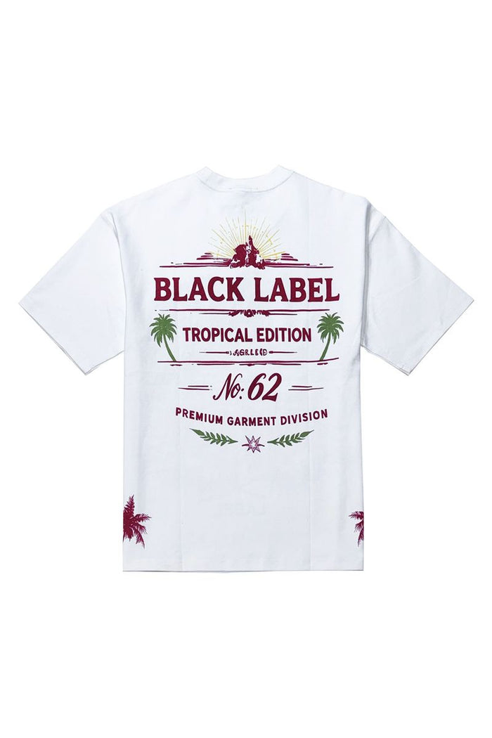 Black Label 'Tropical' T-Shirt In White