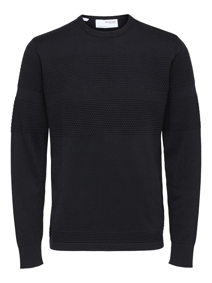 Black Textured Pullover