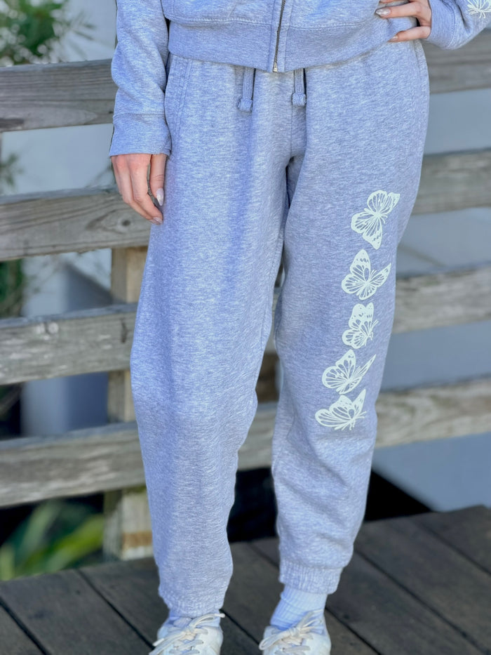 Butterflies White Ink Jogger