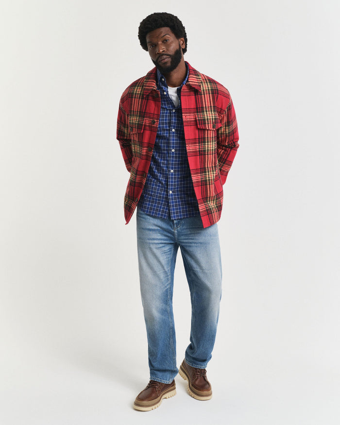 Checked Classic Poplin Shirt in Blue