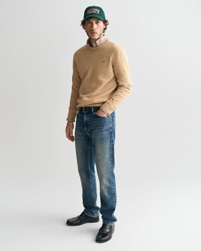 Classic Crew Neck Sweater in Khaki