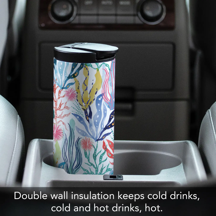 Coastal Coral Stainless Steel Tumbler