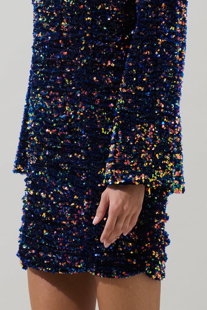 Darla Sequin Cutout Back Mini Dress