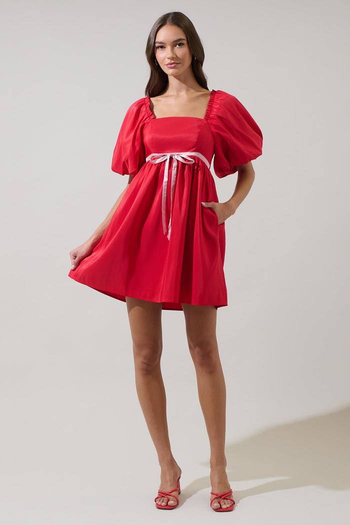 Decima Bubble Sleeve Mini Dress