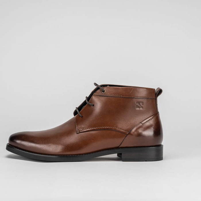 Dudley Leather Lace up Boots in Brown