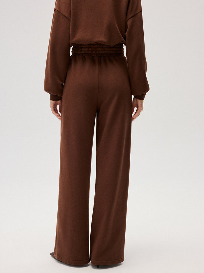 Elastic-Waist Straight-Leg Sweatpants