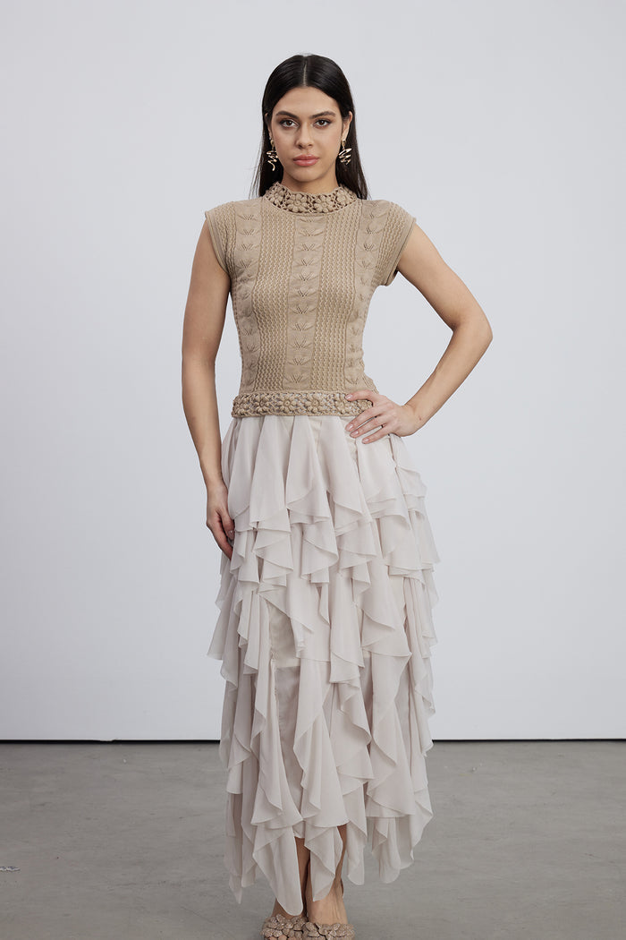 Embla Ruffle Knit Maxi Dress