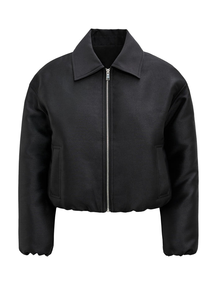 Everly Satin Bomber Jacket Forever New