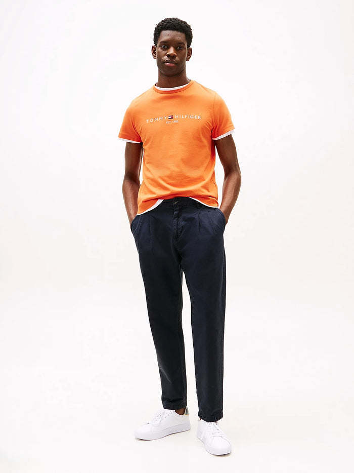 Flag Embroidery Tee in Orange