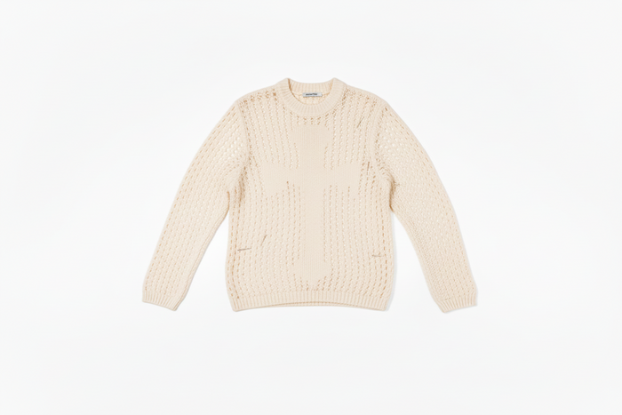 Halt Knit Shirt — sweater in blue | CRUX