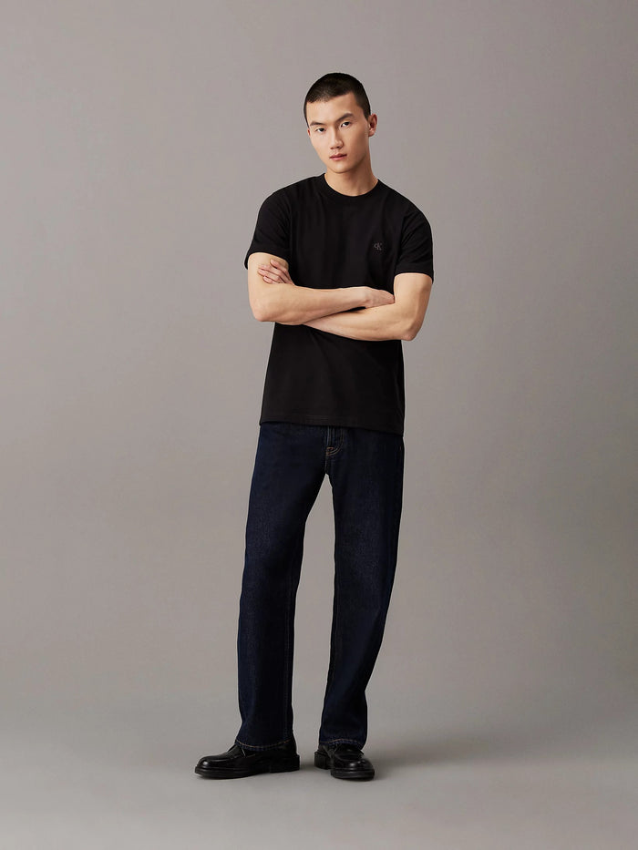 Heavy Jersey Monogram Tee in Black