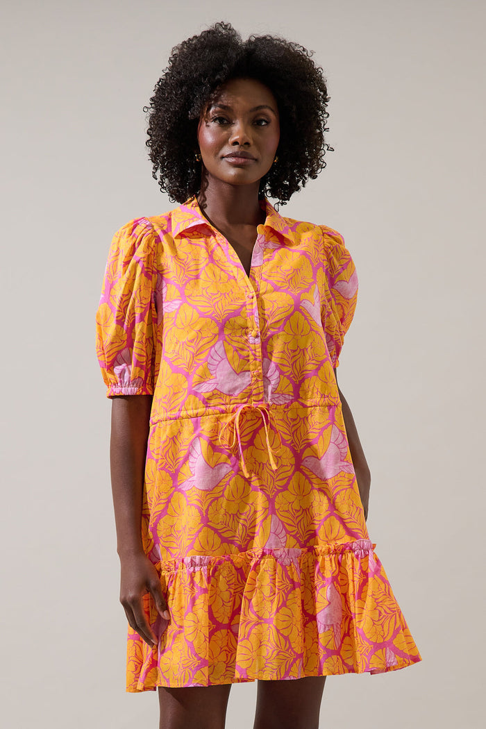 Jaidy Floral Stacie Button Down Mini Dress