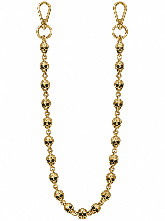 Jewelry Essentials 'Skulls' Pocket Chain (Gold)