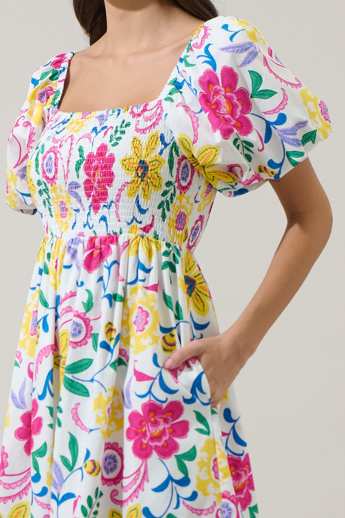 Kress Floral Maray Smocked Midi Dress