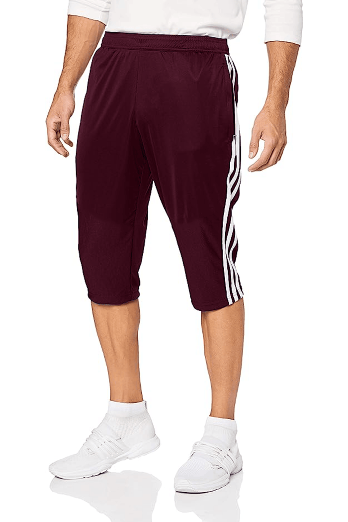 Cotton-Rib All Season Three Quarters Shorts (Burgundy) - Hinz Clothing