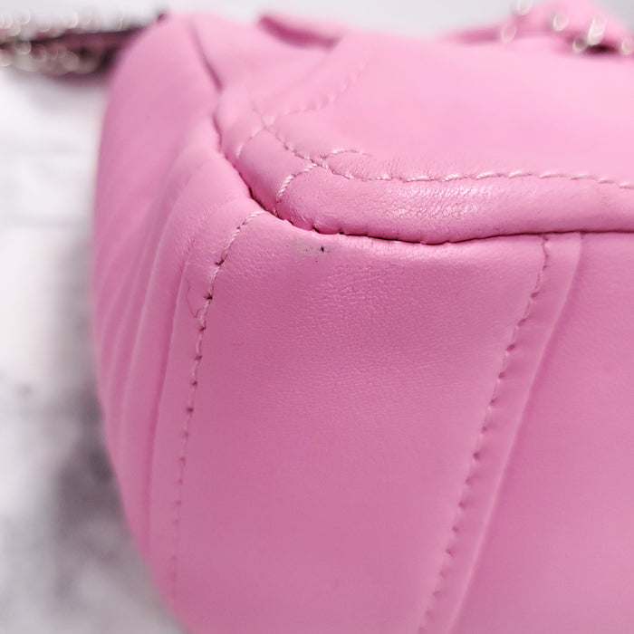 MOSCHINO PINK BIKER JACKET PIERCING SHOULDER BAG