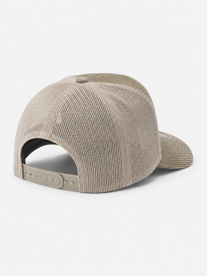 MUKA 'Blessed And Highly Favored' Corduroy Trucker Hat in Stone Grey
