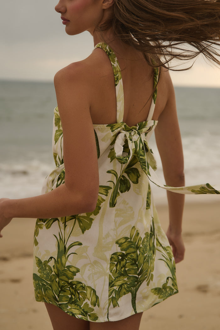 Palmet Tropical Amory Halter Mini Dress