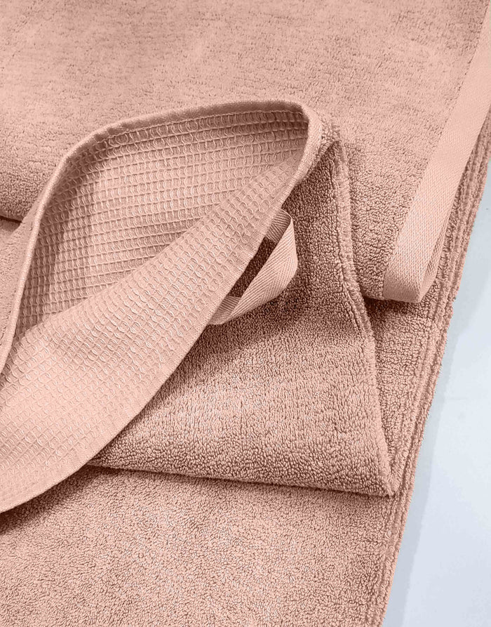 Premium Cotton Waffle Bath Sheet Towel (Soft Pink) - Hinz Clothing