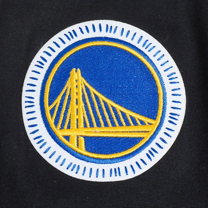 Black Pro Standard Golden State Warriors DIY Pick Stitch hoodie with embroidered team logo and detailed stitching.