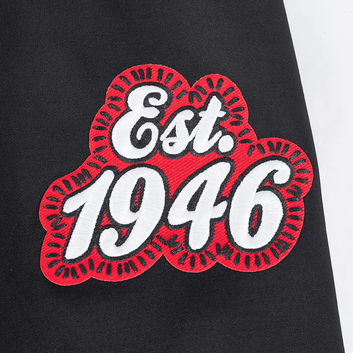 Black Pro Standard San Francisco 49ers DIY Pick Stitch hoodie with team logo and detailed stitching on the front.