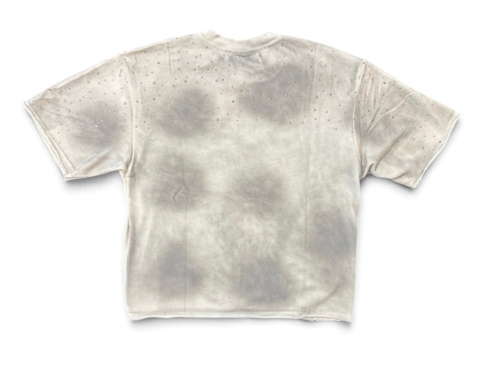 Rebel Minds 'Smells Like Cash' Cropped T-Shirt in Cream