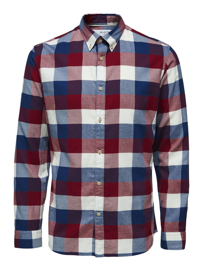 Red Flannel Checked Full Sleeves Shirt