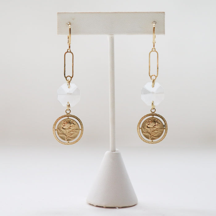 Rose Coin Earrings
