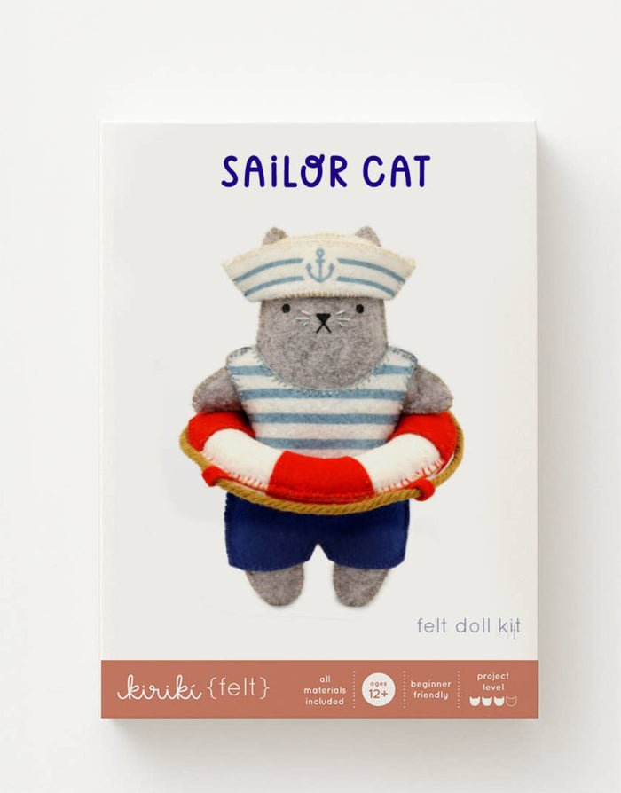 Sailor Cat Felt Doll Kit, Kiriki Press