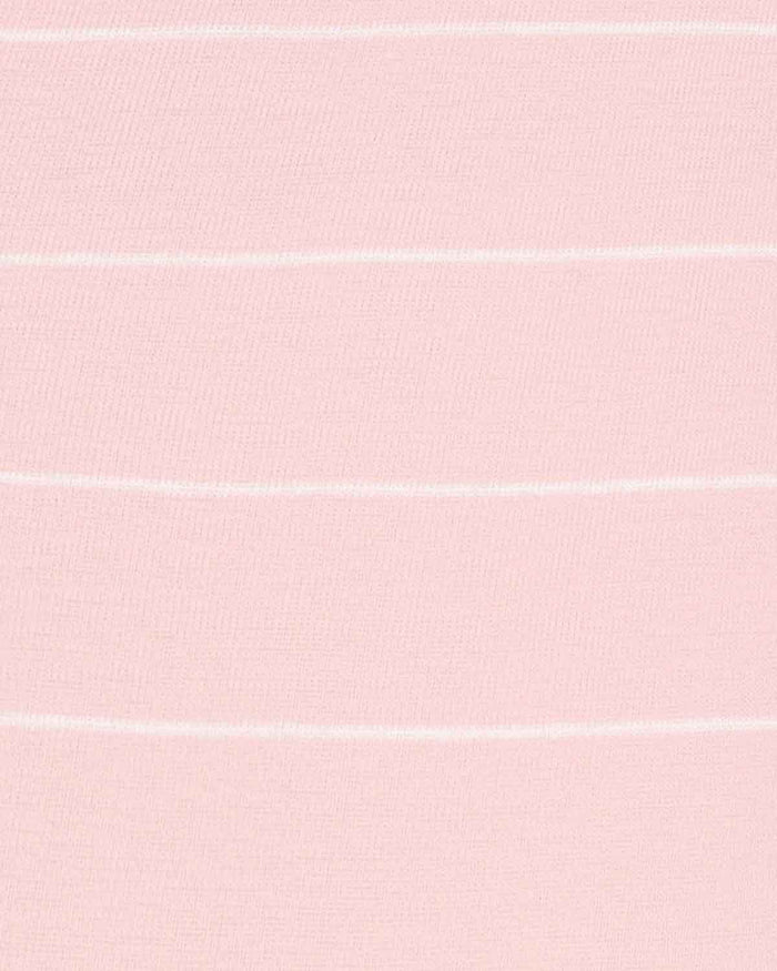 Sarah Striped Long Sleeve Cotton Polo Top - Pink - Image 4 - The Classic Boutique