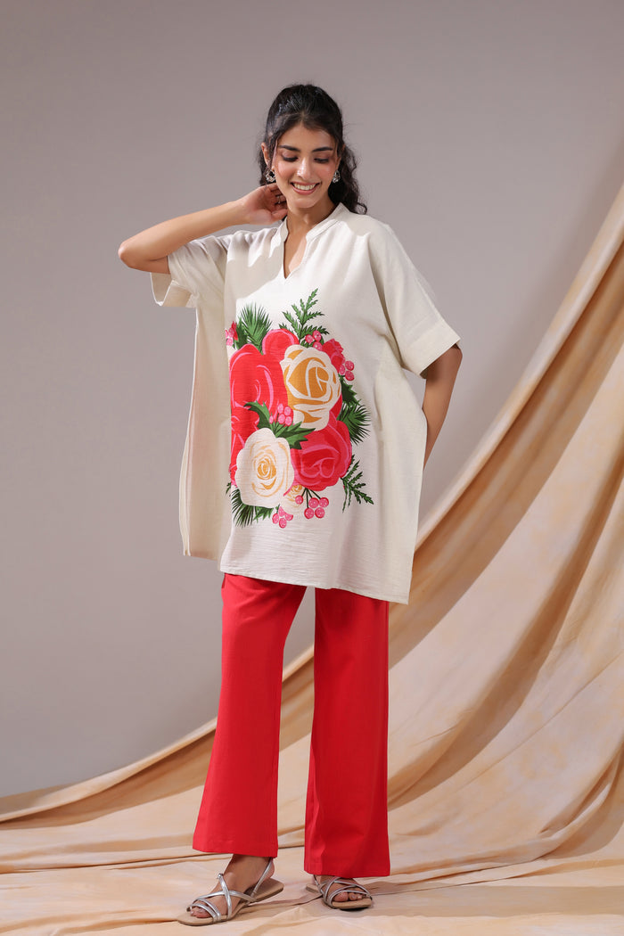 Scarlet Bloom Printed Cotton Flex Co-ord Set