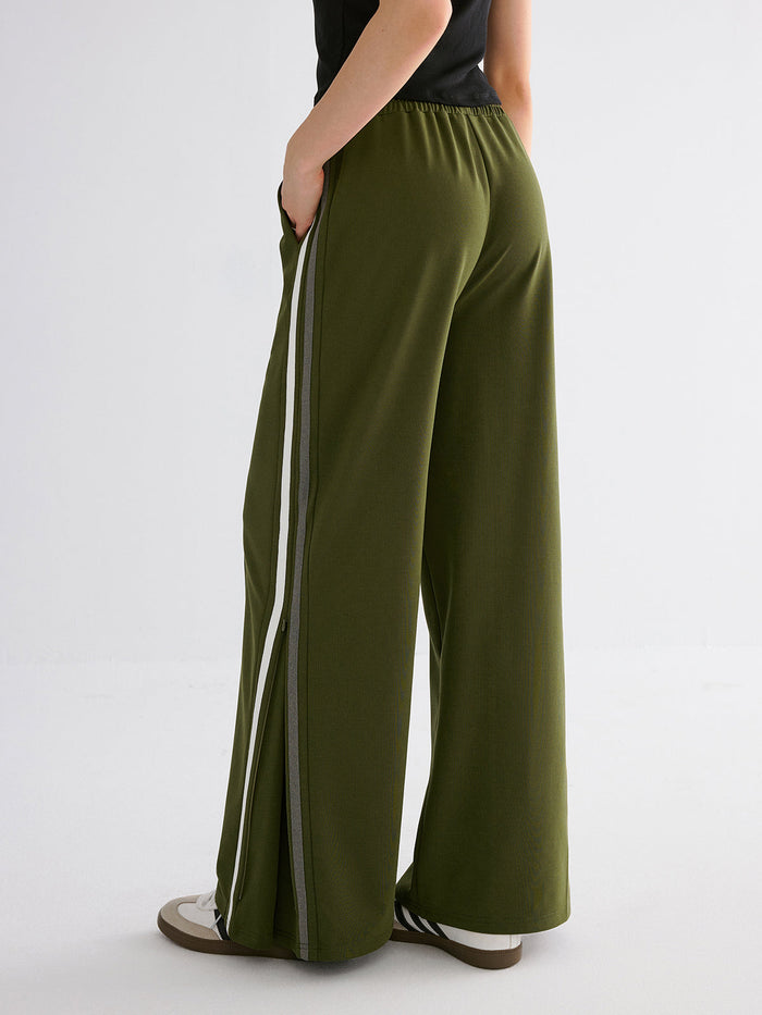 Side Stripe Slit Sweatpants