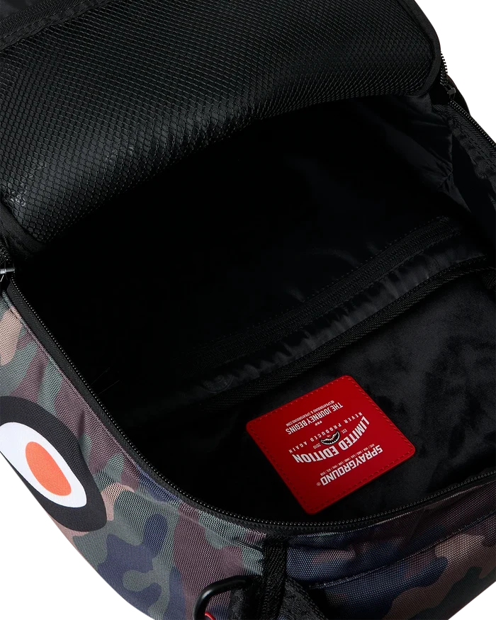 Sprayground '90s Nick The Hangout' backpack with bold graffiti-style design, featuring colorful graphics and adjustable straps.