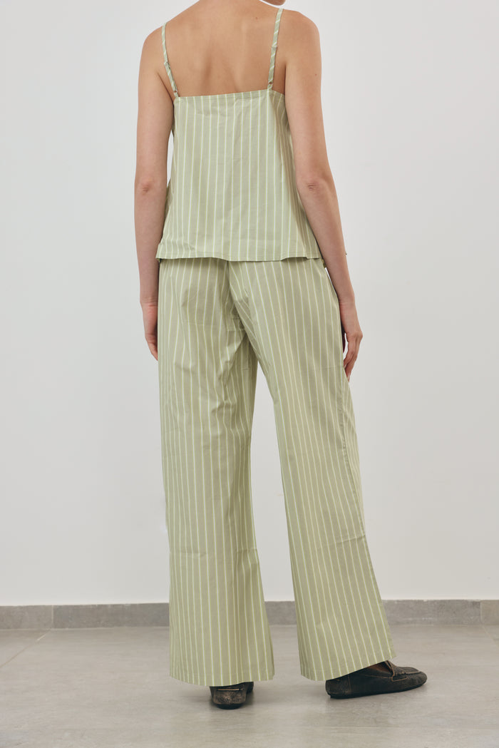 Stripe Wide-Leg Pants