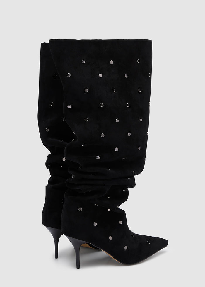 STUDDED SUEDE BOOTS