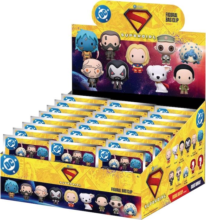 Supergirl monogram bag clip, single random character supplied