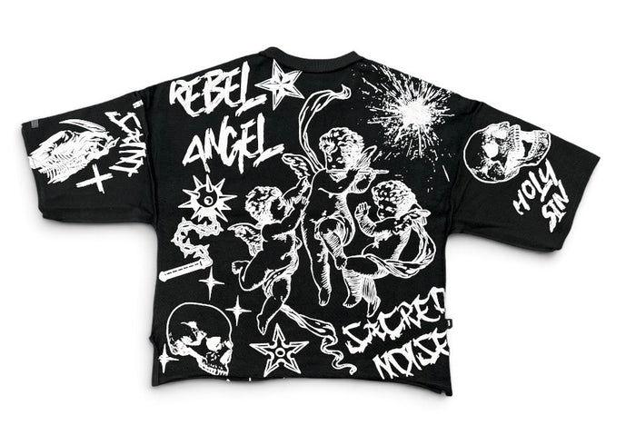 Switch 'Reborn' Cropped T-Shirt in Black