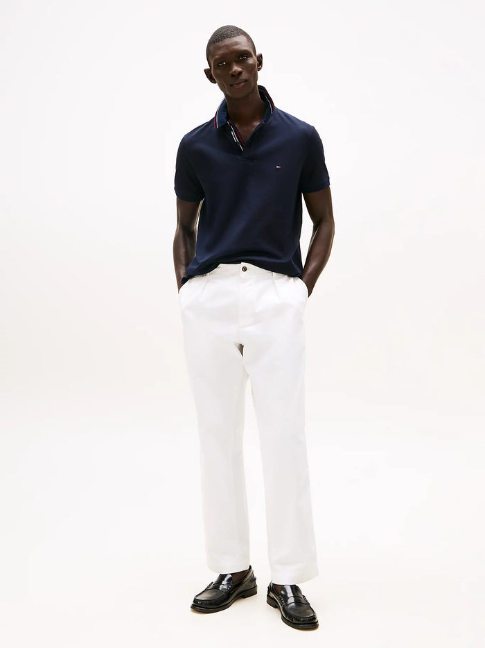 Tipped Collar Polo in Navy