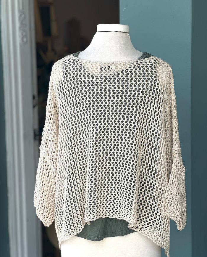 Back of Italian mesh sweater at Ardor Boutique