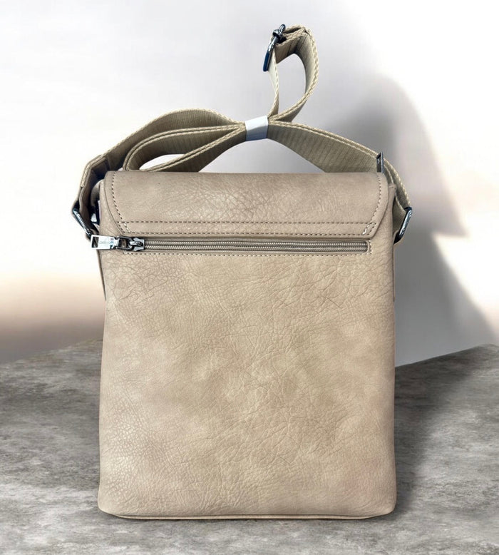 Kevico WK side bag in apricot with zipper, showcasing its compact design and textured fabric for stylish accessories.