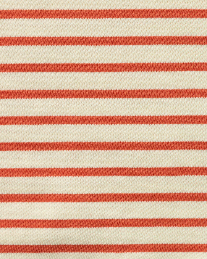 Women’s Breton Stripe Boatneck Tee in Off White/Papaya