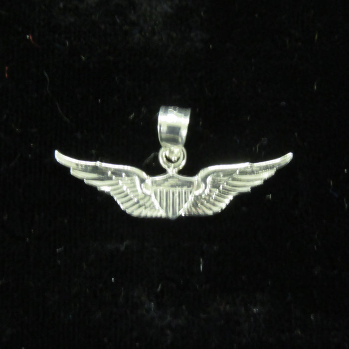 1 1/4" Basic Aviator Wing - Sterling Silver Pendant