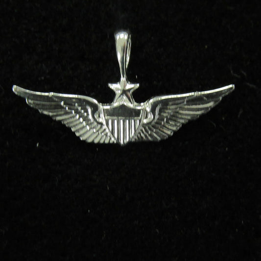 1 1/4" Senior Aviator Wing Sterling Silver Pendant