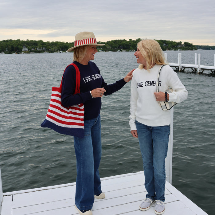 100% Cotton Lake Geneva Classic Crewneck Sweater