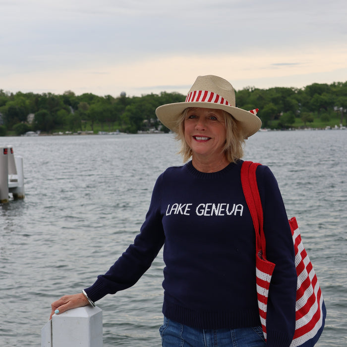 100% Cotton Lake Geneva Classic Crewneck Sweater